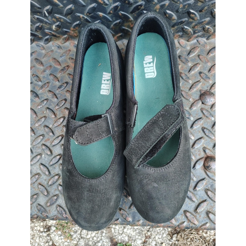 Drew Mary Jane Shoes Womens 8.5 M Black Nubuck Leather Orthotic Comfort 818013